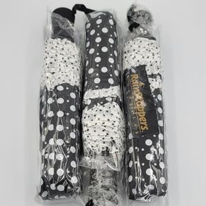 3 Rainstoppers Black W/ White Dots Umbrellas